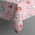 thumbnail image 3 of Pink Cow Milk Strawberry Pattern Rectangle Tablecloth 60"x84",Waterproof Polyester Rectangle Table Cloth, Wipeable Spillproof Polyester Tablecloth for Dining, Camping, Indoor and Outdoor, 3 of 5
