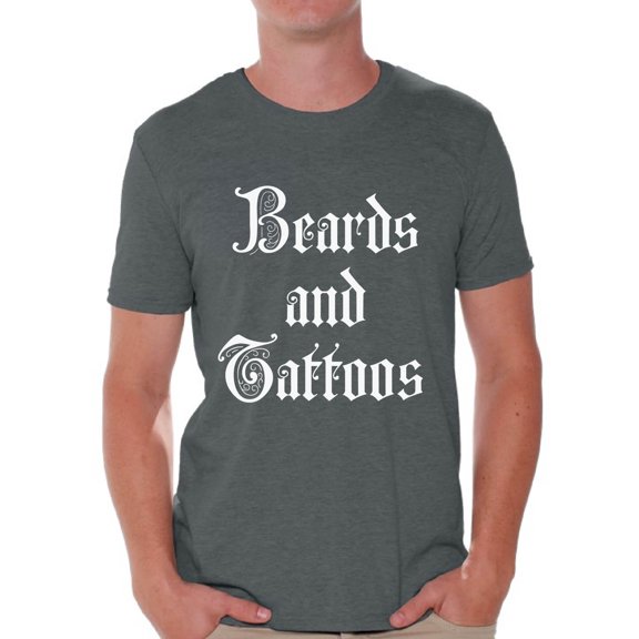 Awkward Styles Beards and Tattoos Tshirt for Men Tattoo Shirts Funny Tattoo Tshirt with Sayings Tatted Men's T Shirt Cool Tattoo Gifts for Him Tattoo Party Outfit Gifts for Tattoo Lovers Tattoo Fans