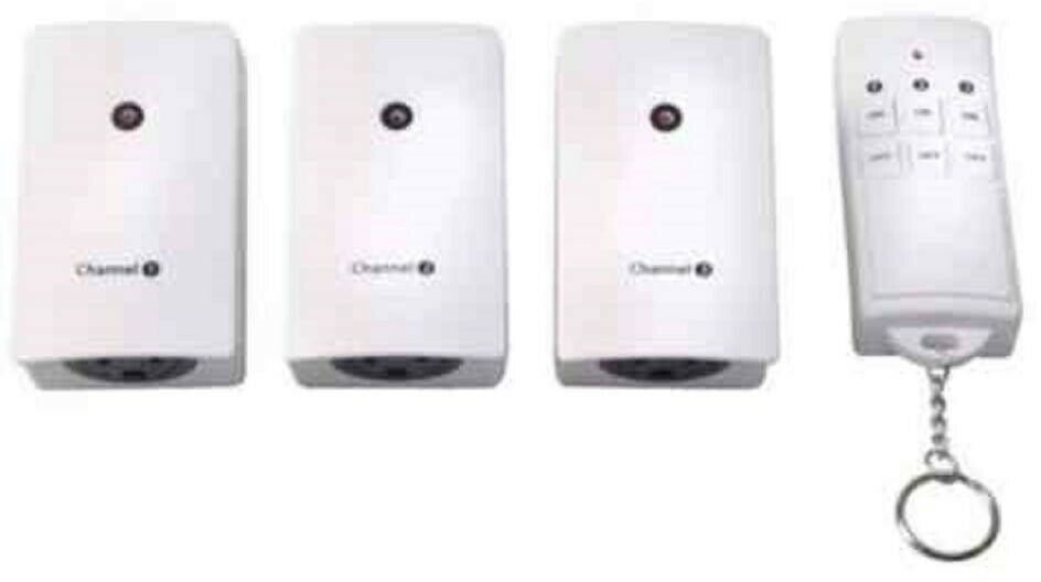 Woods Wireless Remote Control 3 Outlet Digital Timer Light Indoor Plug