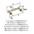 thumbnail image 5 of Amerock Enlivity 3 inch (76mm) Center-to-Center Golden Champagne Cabinet Pull, 5 of 5
