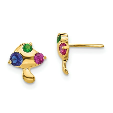 earrings mushroom stud cz childrens drink nature outdoor fine gifts jewelry cubic multicolor zirconia 14k