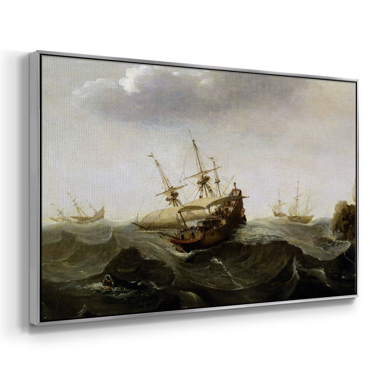 Vintage Landscape-MII By Wexford Home Framed in Silver Wood Gallery Wrapped Canvas 25 in. x 37 in.