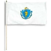 Online Stores, Inc. Massachusetts Flag 12 x 18 inch
