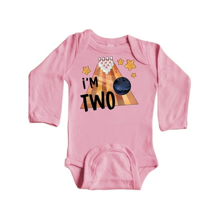 

Inktastic I m Two Bowling Ball and Pins 2nd Birthday Gift Baby Boy or Baby Girl Long Sleeve Bodysuit