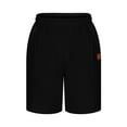thumbnail image 4 of Fengqque Men's Fashionable and Loose Jacquard Shorts Casual Elastic Waist Drawstring Shorts with Pockets Black S(S), 4 of 7