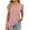Watermelon Red, variant on Kukoosong Women's Casual Solid Color V-Neck Short Sleeve Crop T-Shirt Pull-On Slim Fit for Summer Fashion Comfortable Women's T-Shirts