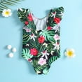 thumbnail image 2 of URMAGIC 1-5T Baby Girls One Piece Ruffle Bathing Suit Swimsuit Swimwear/Green Leaf, 2 of 5