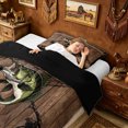 thumbnail image 4 of meiyoeat Wooden Fishing Bass Twin Comforter Sets for Men Boys, Brown Vintage Lodge Cabin Bedding Set, Black Reversible, 2-Piece, 1 Comforter and 1 Pillowcase, 4 of 6
