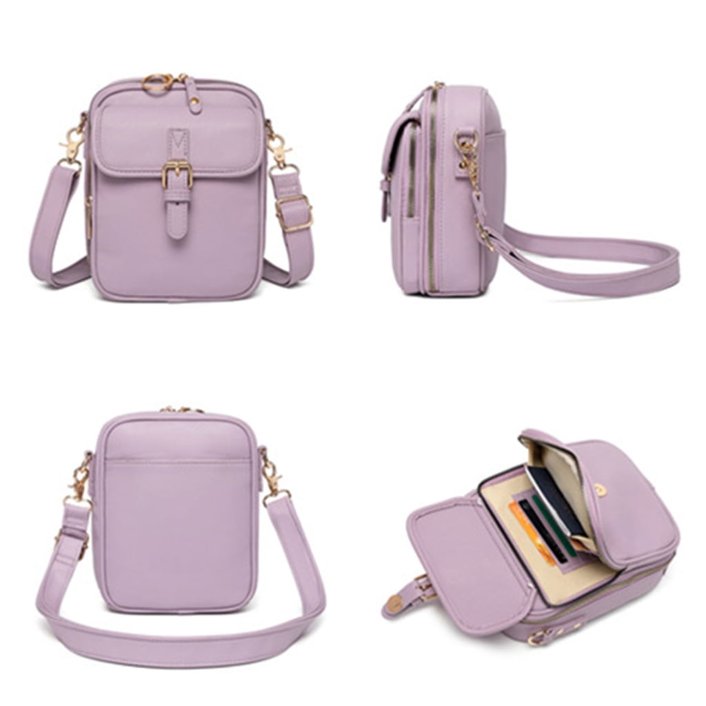 YIEMEEN Unisex Anti Theft Shoulder Bag Lightweight PU Crossbody Purse With Multiple Card Pockets Adjustable Strap