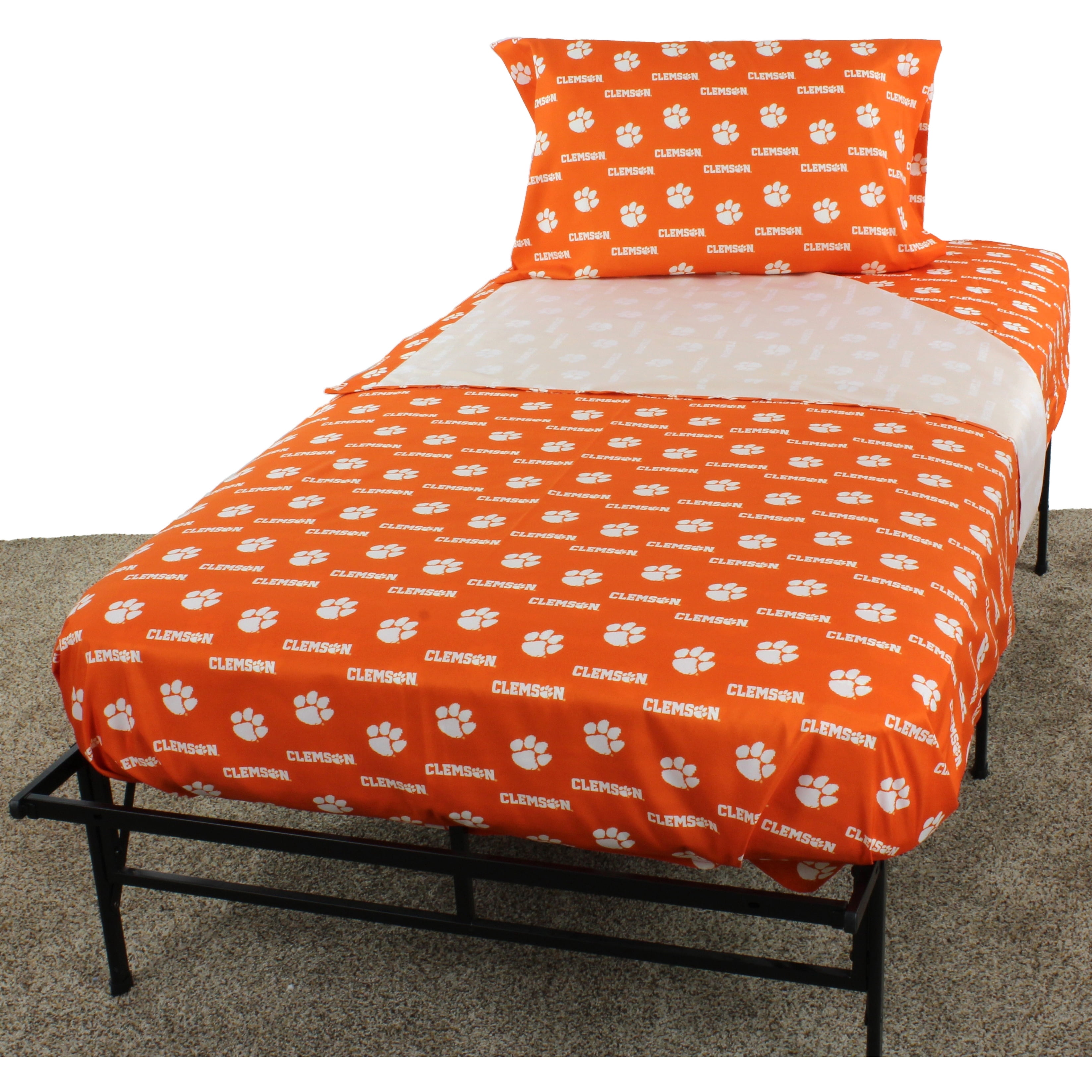 Clemson Tigers Sheet Set Choose From Sizes and Colors Orange Microfiber Queen N/A
