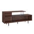 thumbnail image 1 of Walker Edison 60" Engineered Wood & Glass TV Stand Console in Dark Walnut, 1 of 8