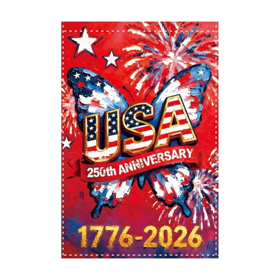 Us 250Th Anniversary Patriotic Decorative Single-Sided Garden Flag - Designed For Us National 250Th Anniversary Themed Decor, Single-Sided Construction For Outdoor Lawn & Garden