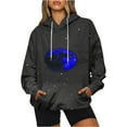 thumbnail image 4 of Women Plus Size Hoodies Loose Tie-Dye Printing Hooded V-neck Pocket Long Sleeve Sweatshir, 4 of 7