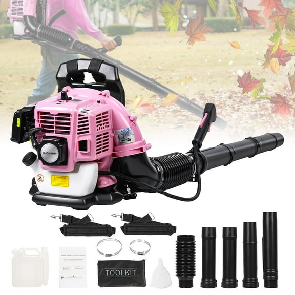 Leaf Blower, 52CC 2-Stroke Backpack Gas Leaf Blower, Gas Blower, Up to 550 CFM, Powerful Clearing, for Lawn Care Yard Dust Debris (Pink)