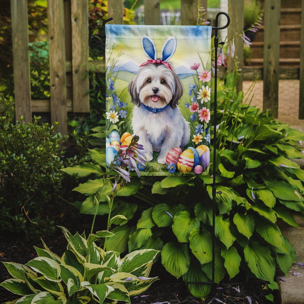 Havanese Easter Egg Hunt Garden Flag 11.25 in x 15.5 in