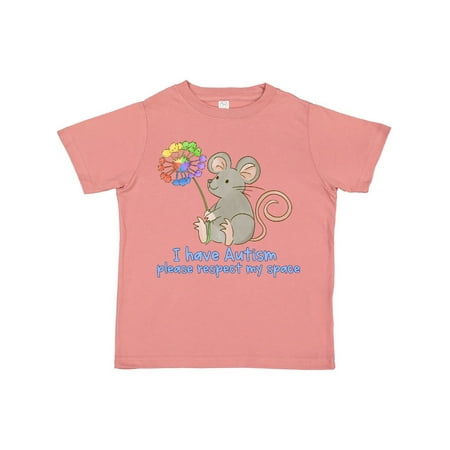 

Inktastic I Have Autism Please Respect My Space Mouse with Flower Gift Toddler Boy or Toddler Girl T-Shirt