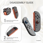 PlayVital Clear Series Protective Case for Nintendo Switch 2, Anti-Scratches Hard Shell Dockable Grip Cover with Extra Foldable Stand & Thumb Grips - Clear Glitter Silver