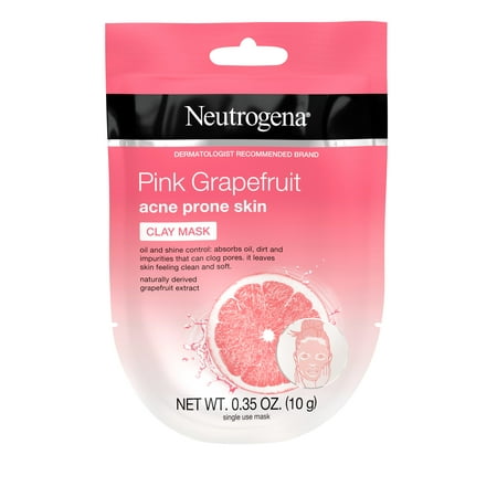 (2 pack) Neutrogena Pink Grapefruit Acne Prone Skin Clay Face Mask, 1 (Best Sheet Masks For Acne Prone Skin)