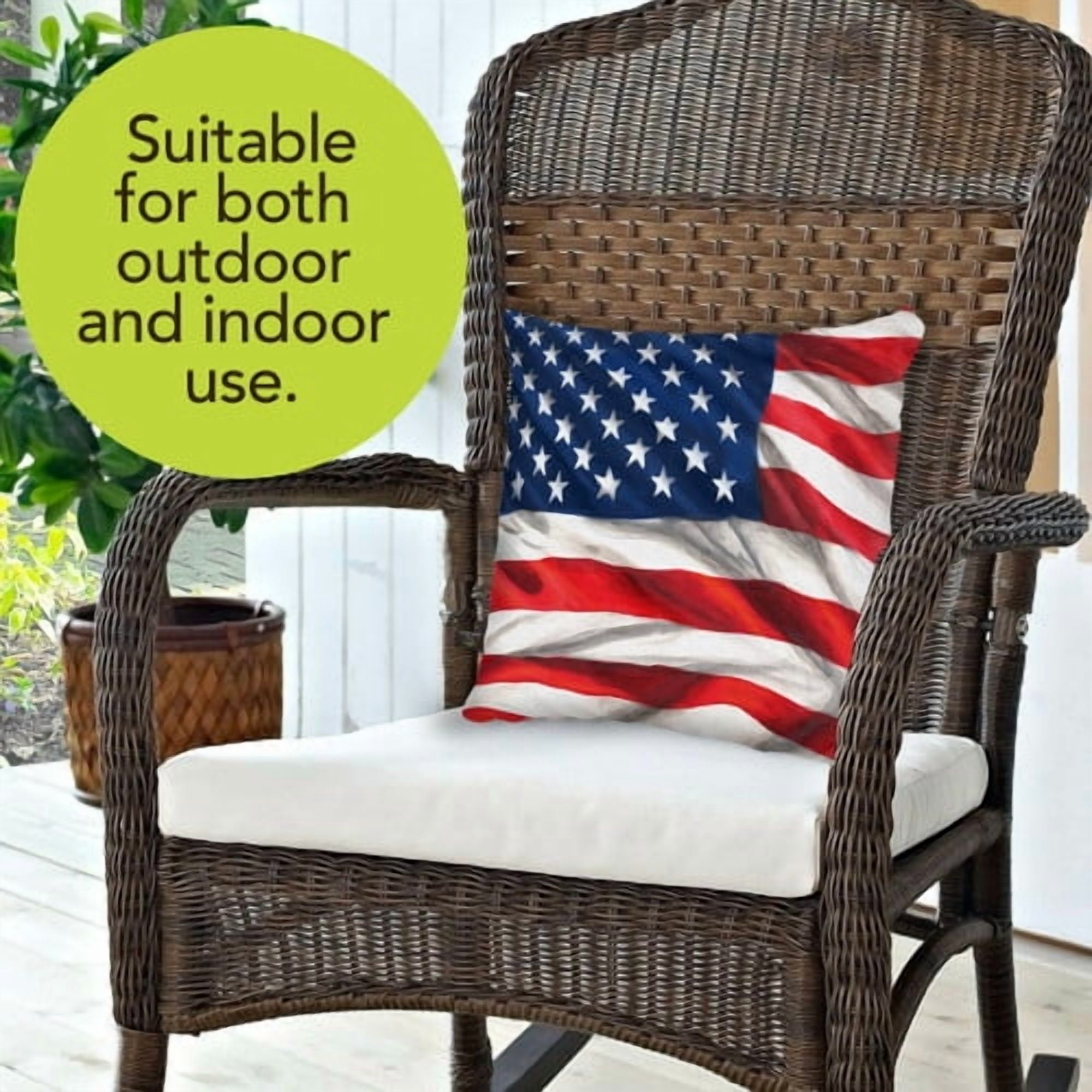 Briarwood Lane Waving American Flag Patriotic Decoratiev Pillow