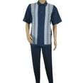 thumbnail image 2 of Men Silversilk 2pc Walking Leisure Matching Suit Italian Woven Knits 71003 Navy, 2 of 10