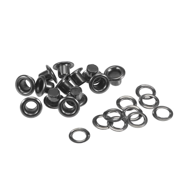 Unique Bargains 6 x 3 x 4mm Œillets en Cuivre avec Rondelles Chromées Noires Ensemble de 100