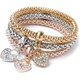 thumbnail image 5 of Alloy Three Colour Elastic Popcorn Chain Bracelet Set with Crystal Heart Pendants for Women, 5 of 5