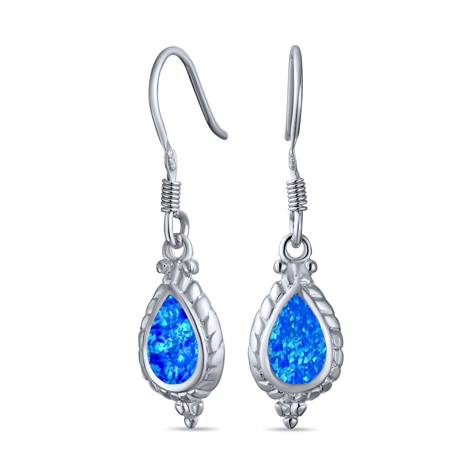 Pear Opal and Semi Precious Ear Studs 925 Sterling Silver For Women and Girls