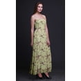 thumbnail image 4 of Bimba Dry Leaves & Goldfinch Bird Print Summer Holiday Maxi Tube Smocked Dress-Medium, 4 of 7
