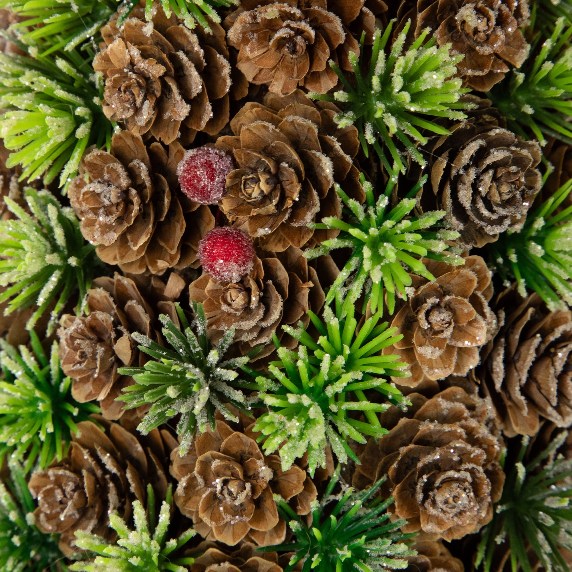 Northlight Mini Pinecone and Frosted Wild Berries Christmas Cone Tree - 15"