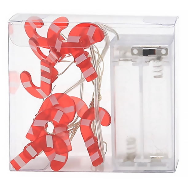 2 piezas de lámpara de Navidad, cadena de muletas, cadena de luz, cadena de luz LED, accesorio de fiesta