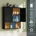 thumbnail image 2 of Walsunny Bathroom Medicine Cabinet, Wall-mounted Storage Cabinet with Adjustable Partitions, with 3 Open Shelves for Bedroom Organizer or Laundry, 2 of 7