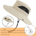 thumbnail image 6 of Sun Hats for Men/Women, Wide Brim Bucket Hat Waterproof Breathable Packable Boonie Hat for Fishing UPF 50 UV Protection, 6 of 8