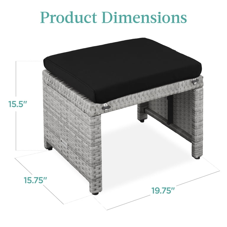 Best Choice Products Wicker Ottoman Set, 2-Piece photo 7