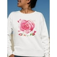 thumbnail image 2 of Sweet Heart And Rose Watercolor Sweatshirt Women -Image by Shutterstock, Female 4X-Large, 2 of 4
