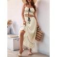 thumbnail image 6 of Summer 2 Piece Maxi Skirt Set for Women Y2k Tie Crop Top Flowy Dress Vacation Beach Outfit Color S, 6 of 9