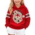 thumbnail image 3 of AWZXDE Girls Hooded Sweatshirt Sparkly Reindeer Bow Graphic Long Sleeve Hooded Top For Christmas Family Party And Holiday Daily Wear, 3 of 6