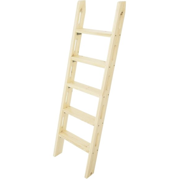 Wooden Ladder for Bunk Bed, 5 Steps Heavy Duty Bed Ladder, Space-Saving Loft Ladder, Modern Wooden Step Ladder for Living Room Bedroom Bathroom Bedroom RV Bunkhouse (5 Steps,59.06in)
