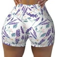 thumbnail image 2 of Lsque Lavender Flowers Pattern High Waisted Biker Shorts for Women-Tummy Control Fitness Athletic Workout Running Yoga Gym Shorts,Moisture-Wicking-X-Large, 2 of 9