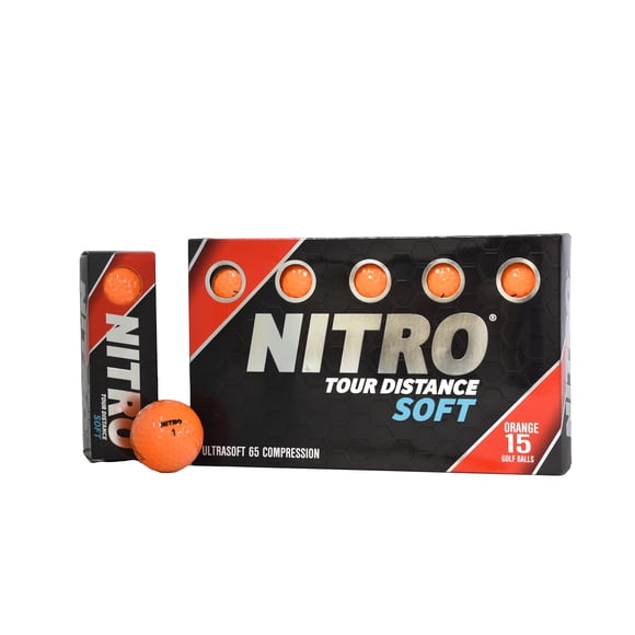 Pelotas de golf Nitro Tour Distance Soft, 15 unidades, color naranja