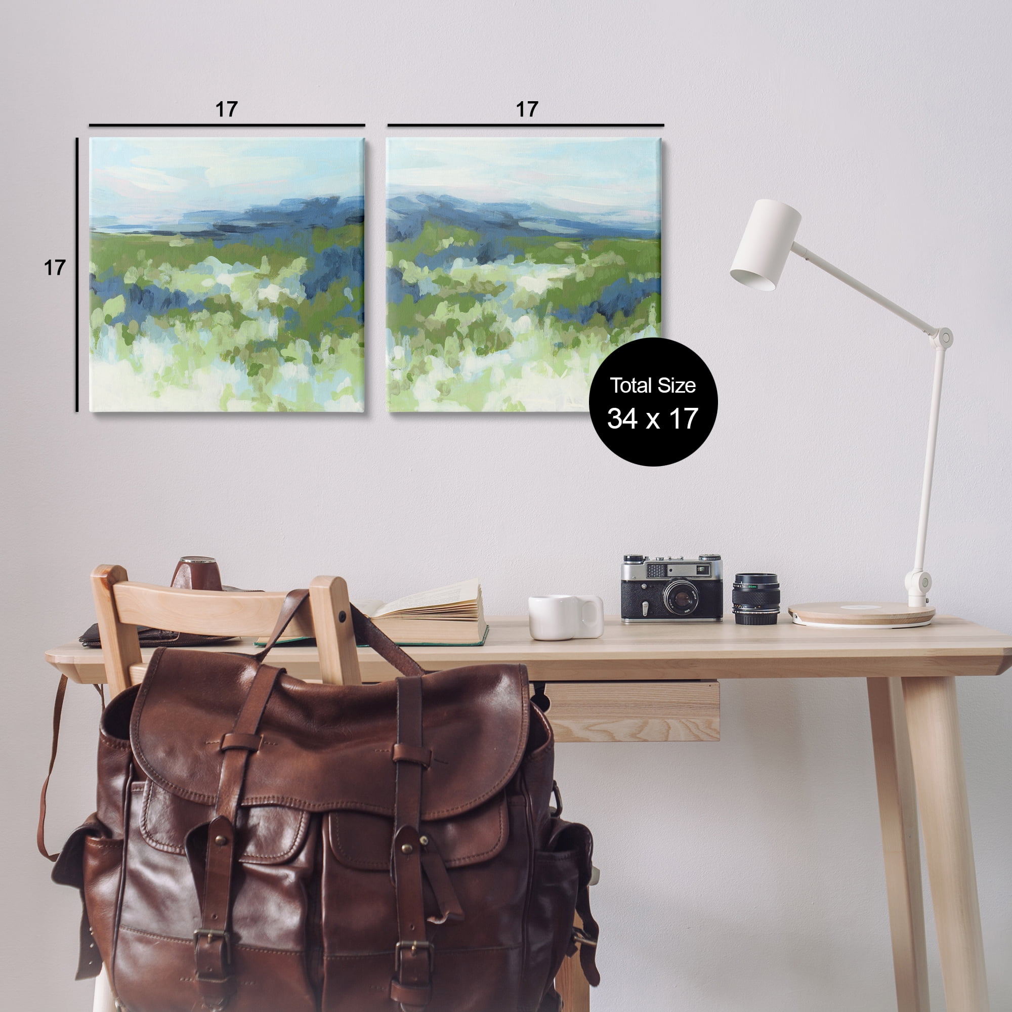 Stupell Industries Abstract Overgrown Field Landscape & Nature Painting Wrapped Canvas Art Print Wall Art, 17 x 17, Set of 2