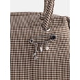 thumbnail image 4 of No Boundaries Women's East West Bowler Handbag, Brown Plaid, 4 of 7