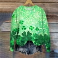thumbnail image 1 of Nuoqisi Mode de la Saint-Patrick Blouse Décontractée à Manches Longues pour Femmes, Col Rond Imprimé, Ample, Sans Capuche, Haut Tendance Confortable pour la Mode Urbaine Quotidienne, Superposition Printemps Été et Week-Ends Détendus, 1 of 5