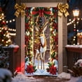 thumbnail image 2 of Christmas Door Curtain Hanging Tapestry Holiday Party Decor Background Cloth for Home Room Door Wall Festival Decoration(F), 2 of 6