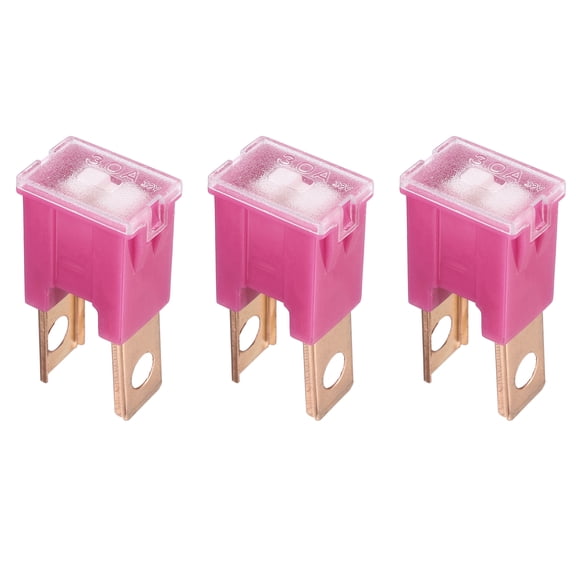 Uxcell 3pcs Cartridge Fuse, 32VDC 30A Male Terminal Automotive Assortment J Case Fuse for Car, Truck, RV, Boats, Rose Red