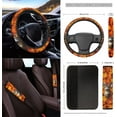 thumbnail image 3 of Jeiento Deer 12 Pack Car Accessories Front Car Seat Cover Set Steering Wheel Cover Seatbelt Pad Armrest Mat Trash Can Mount Pocket Cup Holder Rearview Mirror Cover Keychain Camo Hunting Orange, 3 of 7