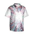 thumbnail image 2 of Daiia Blue Swirl Fireworks Hawaiian Shirt for Men Gentle Cotton Regular Short Sleeve Casual-Small, 2 of 9