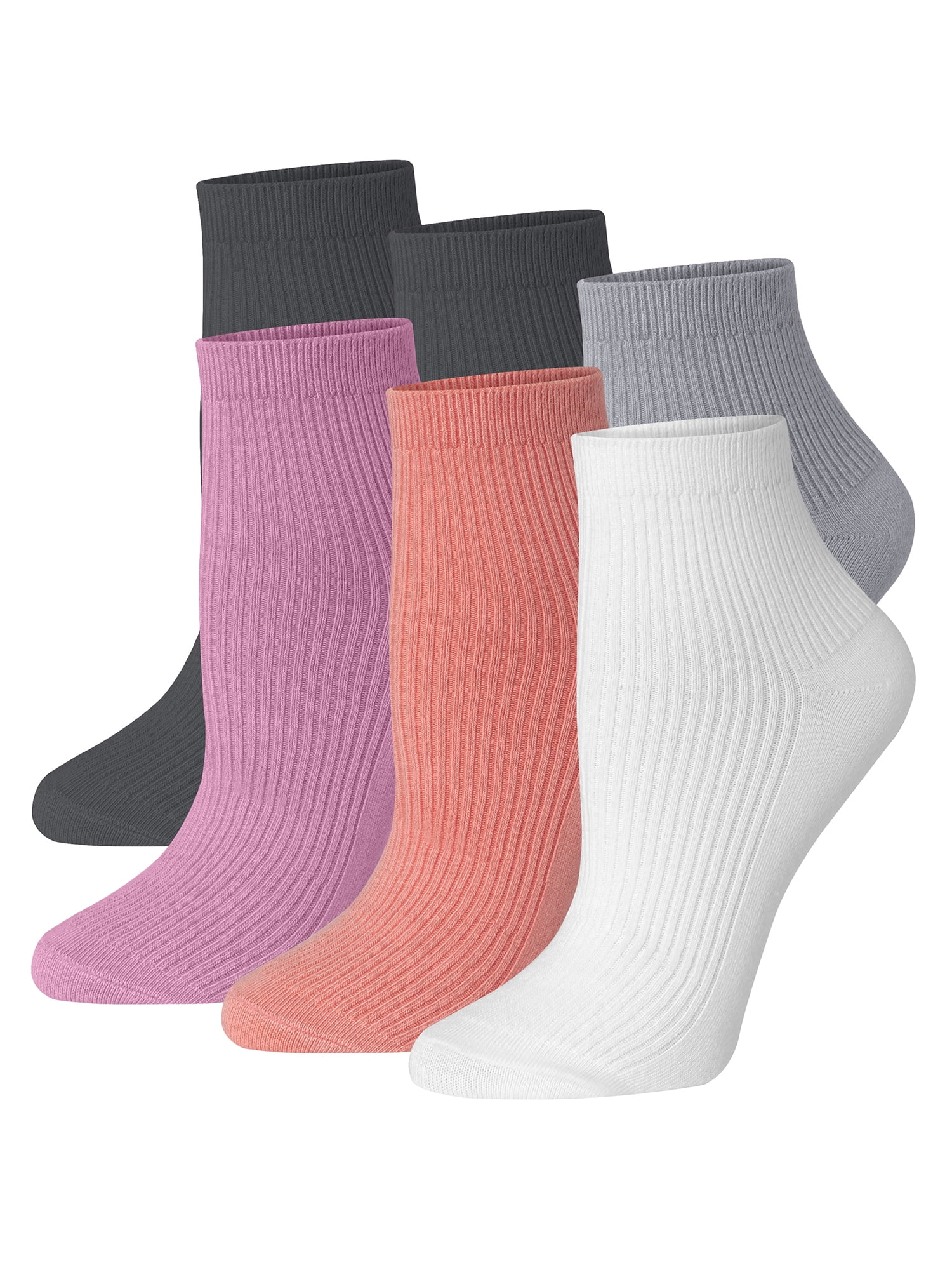 Hanes Women's Originals Supersoft Ankle Flat Knit Socks, Extended Size 6-Pack