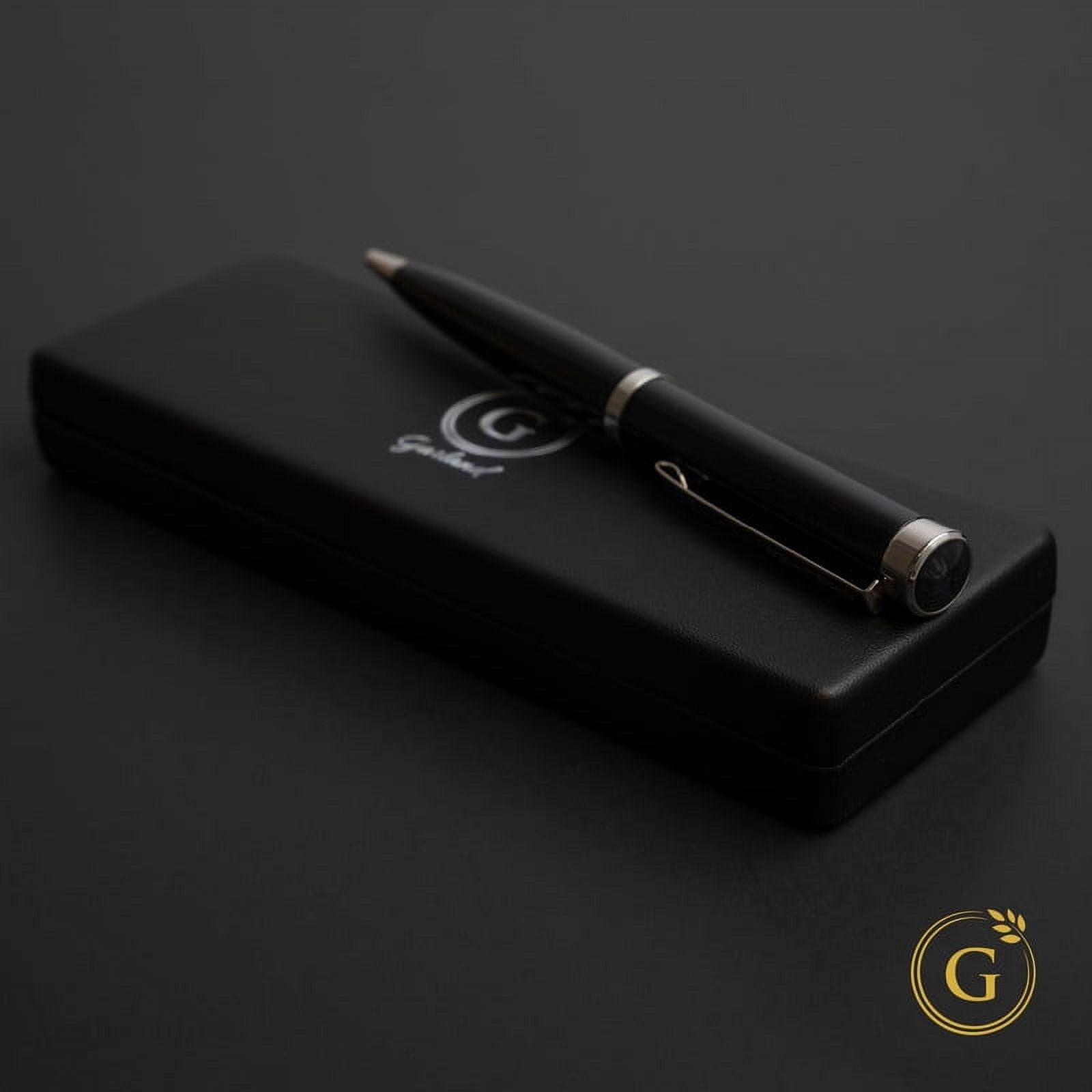 Garland Luxury Executive Twist Pen– Made in USA- Heirloom Quality All Brass Pen, Premium Gift Box, Executive Desk, Gifts, Clients, Graduates, Professionals, Refillable- Black with Chrome Trim