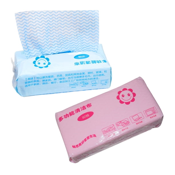 80 piezas/1 caja de toallas de limpieza desechables, paños de cocina, toallitas de limpieza prácticas (color aleatorio)