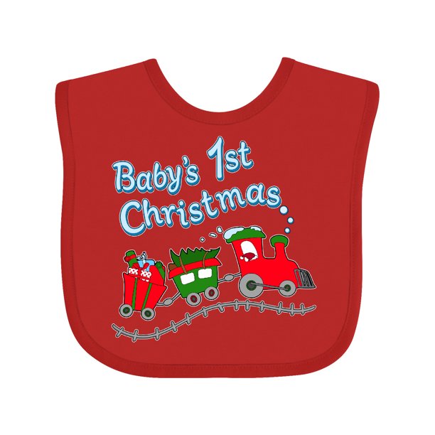 Inktastic Baby S 1st Christmas Train With Presents And Tree Infant Bib Unisex Walmart Com Walmart Com